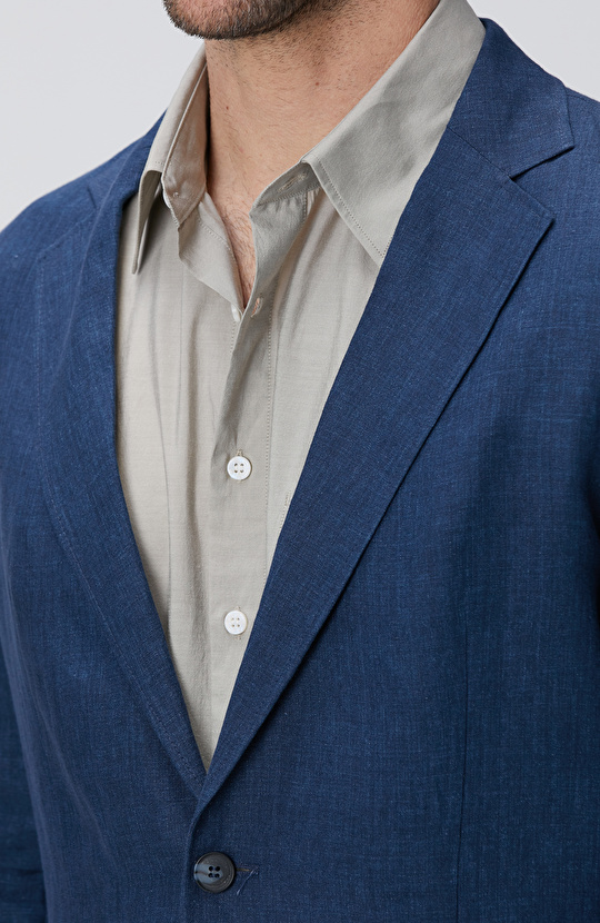 Lacivert Keten Ceket