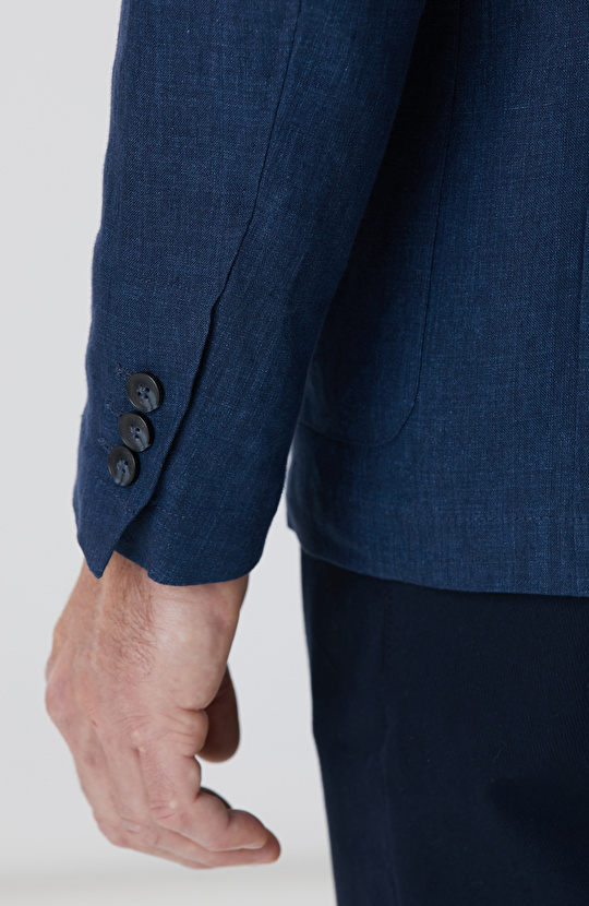 Lacivert Keten Ceket