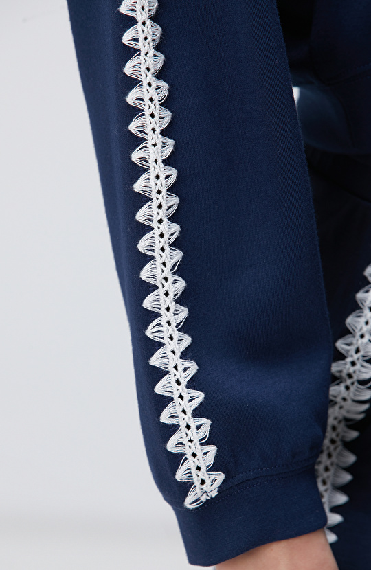 Lacivert Crop Sweatshirt