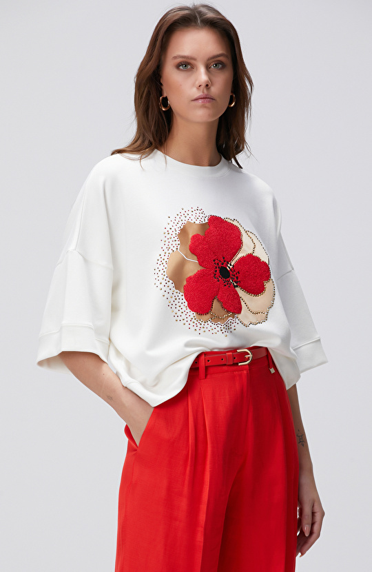 Kırık Beyaz Sweatshirt