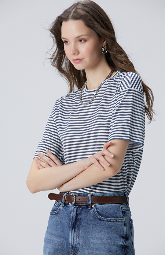 Lacivert Beyaz T-shirt