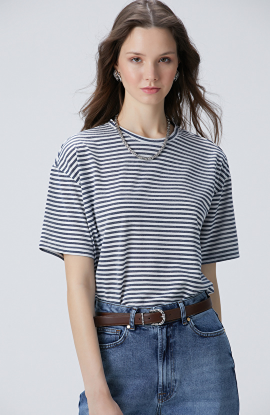 Lacivert Beyaz T-shirt