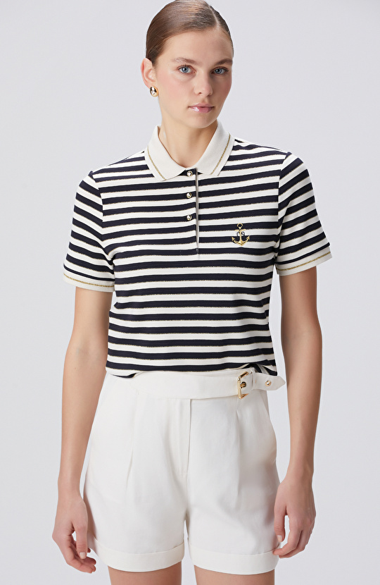 Lacivert Kırık Beyaz T-shirt