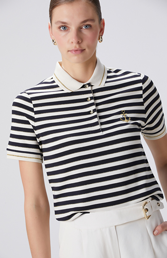 Lacivert Kırık Beyaz T-shirt