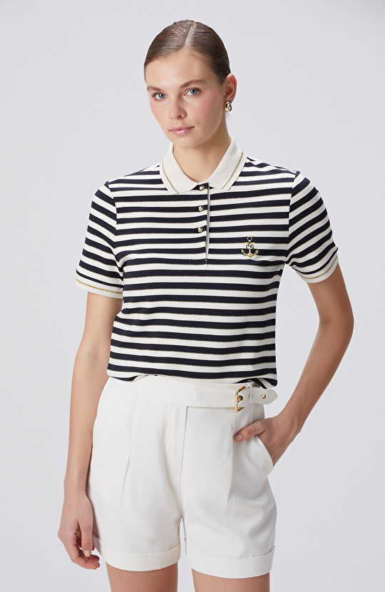 Lacivert Kırık Beyaz T-shirt