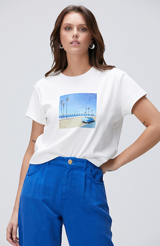 Kırık Beyaz T-shirt