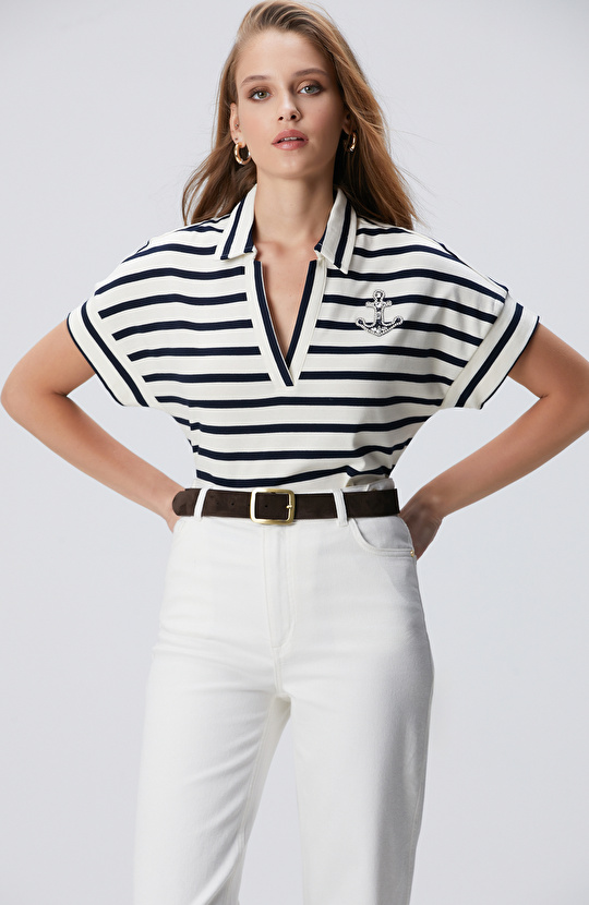 Lacivert Beyaz T-shirt