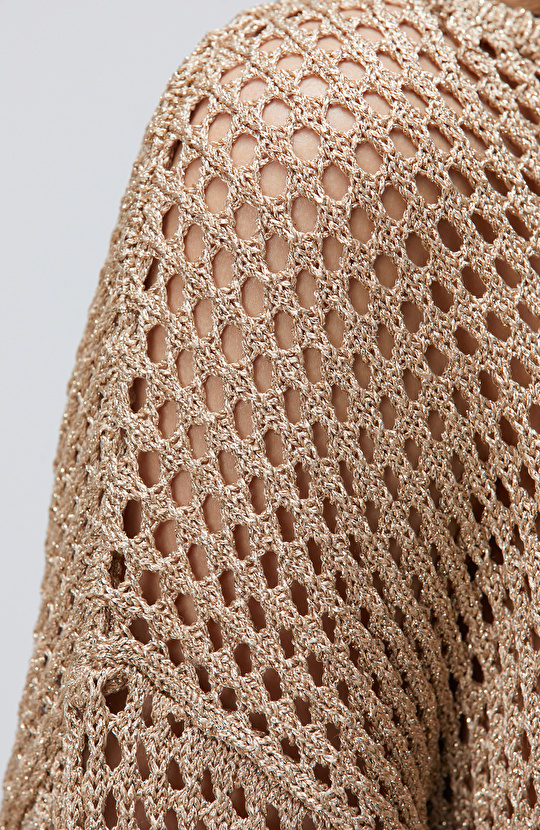 Gold Simli Triko Kazak