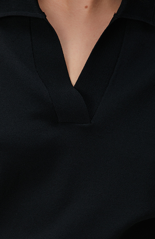 Siyah Basic Düşük Kol Triko