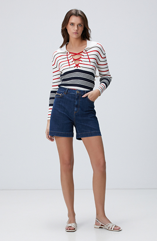 Lacivert Beyaz Kazak