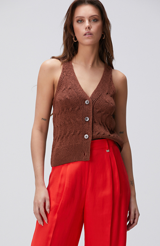 Tarçın Triko Yelek