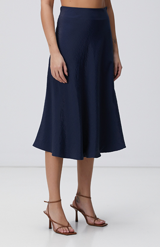 Lacivert Midi Etek