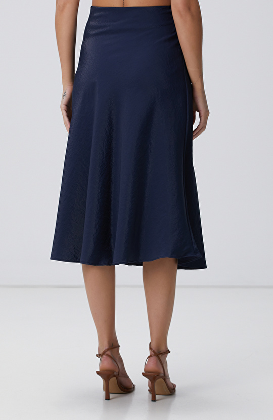 Lacivert Midi Etek