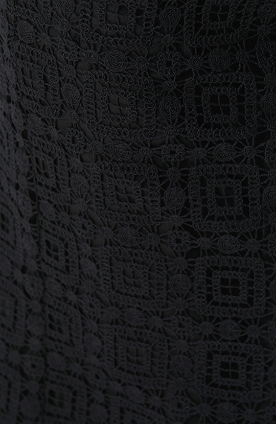 Siyah Midi Kroşe Kalem Etek