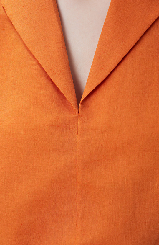 Turuncu Keten Bluz