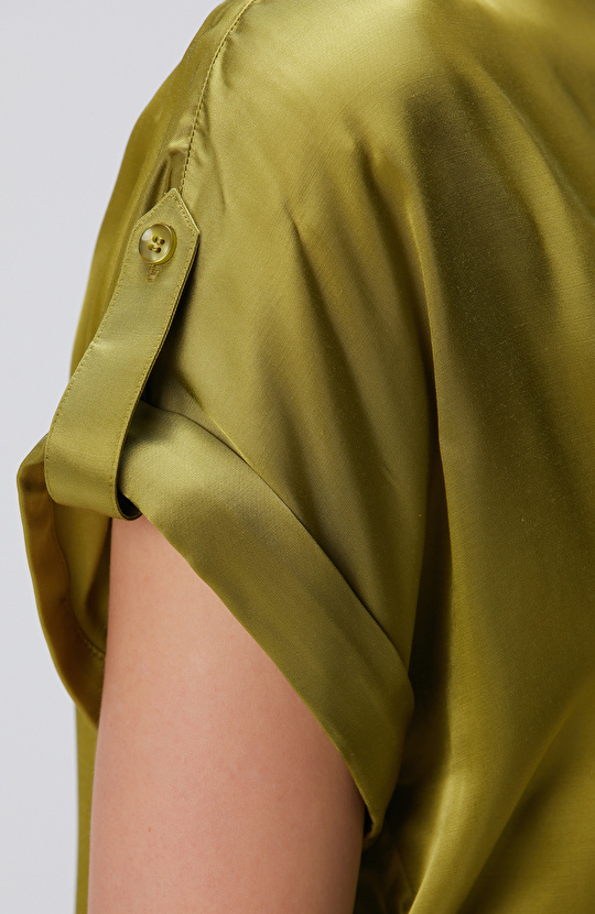 Yağ Yeşili Viskon Bluz