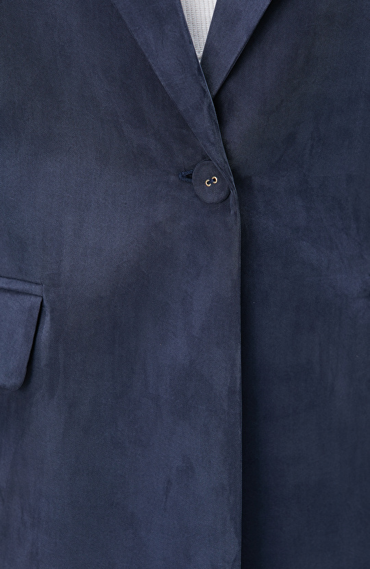 Lacivert Cupro Blazer Ceket