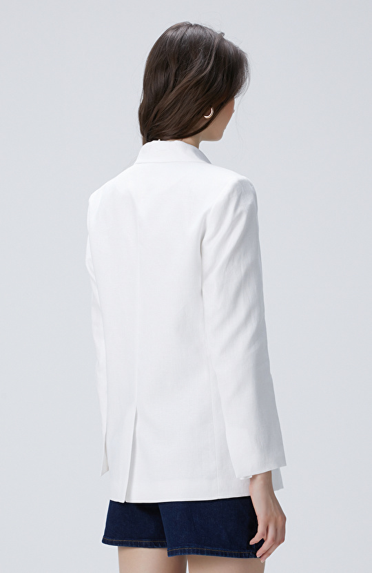 Beyaz Keten Ceket