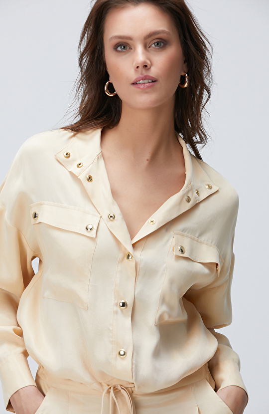 Açık Bej Cupro Gömlek