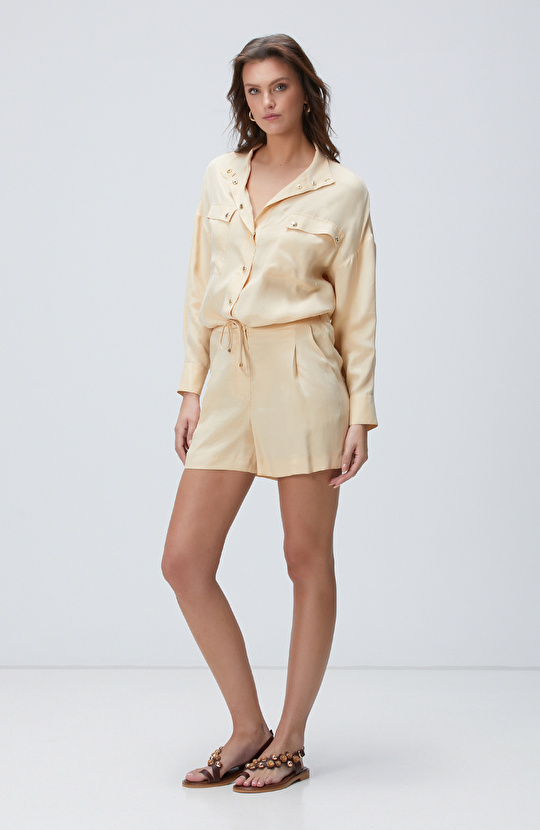 Açık Bej Cupro Gömlek