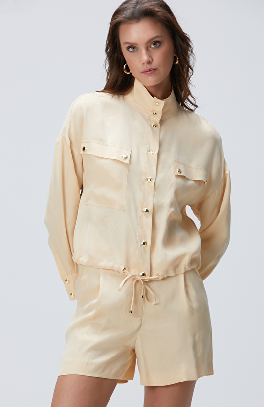 Açık Bej Cupro Gömlek