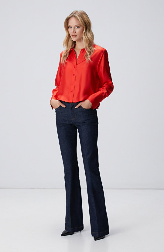 Limited Kırmızı İpek Twill Gömlek