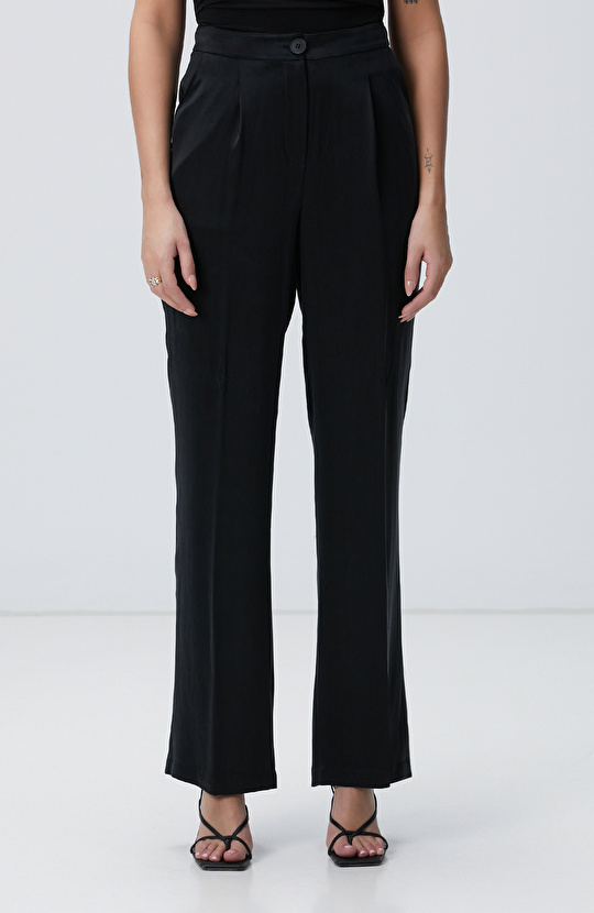 Siyah Cupro Pantolon