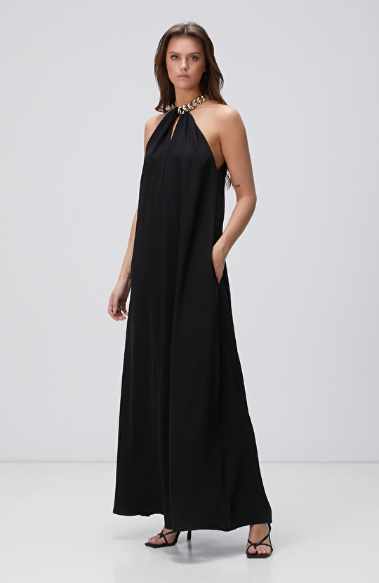 Siyah Maxi Abiye Elbise