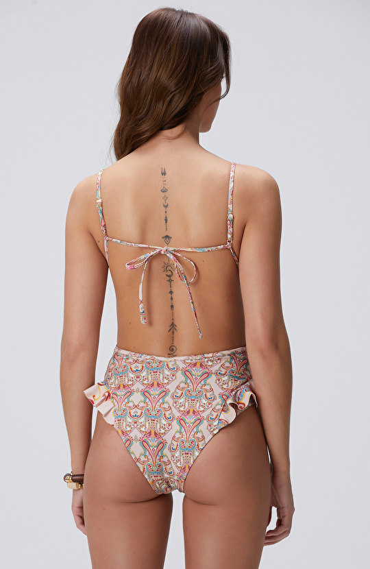 Bej Volan Detaylı Mayo