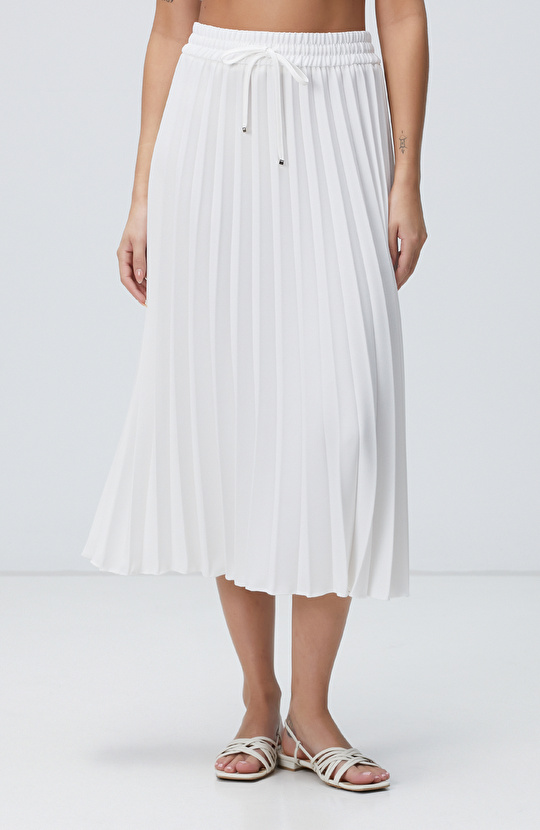 Kırık Beyaz Midi Etek