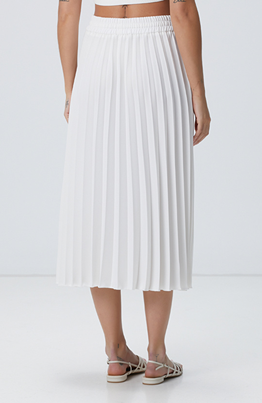 Kırık Beyaz Midi Etek