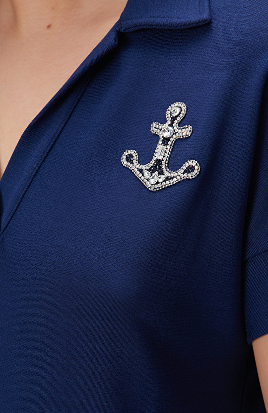 Lacivert Mini Elbise