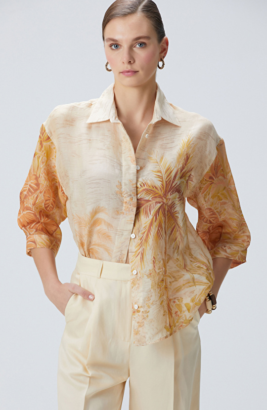 Limited Sarı Desenli Gömlek Limited Sarı Desenli Gömlek