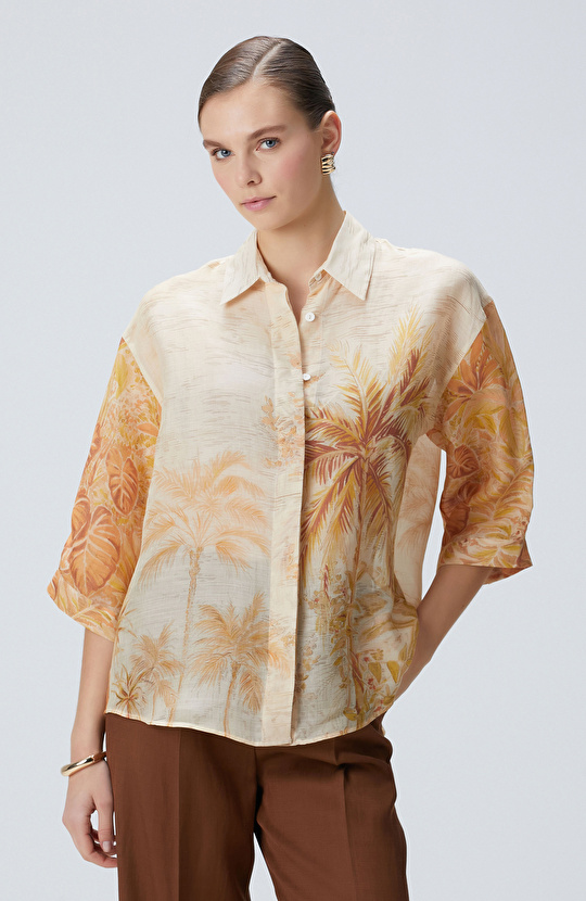 Limited Sarı Desenli Gömlek