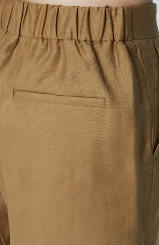 Yağ Yeşili Limited Keten Karışımlı Pantolon