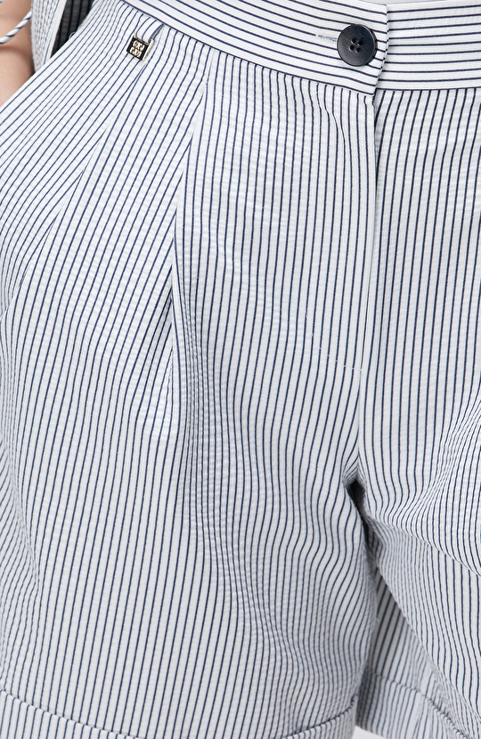 Lacivert Beyaz Şort