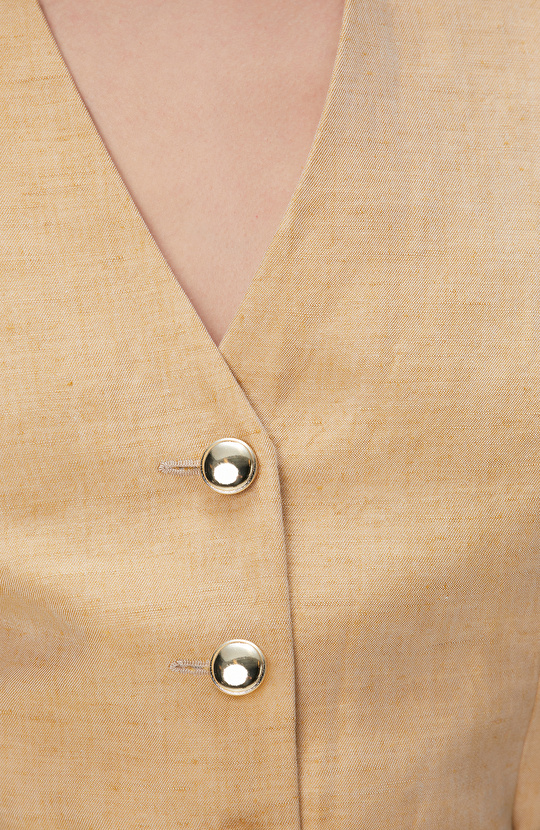 Limited Açık Bej Keten Karışımlı Yelek