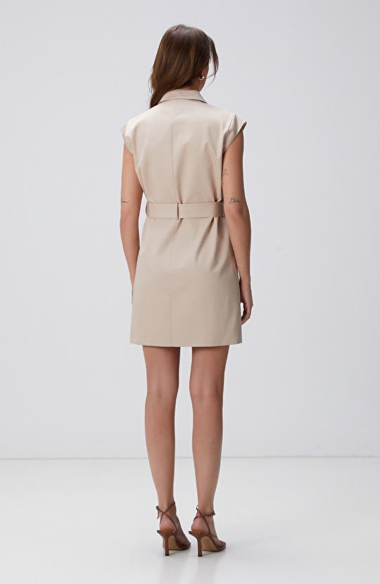 Açık Bej Mini Elbise