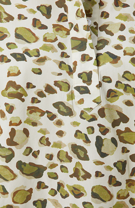 Yeşil Leopar Desenli Elbise