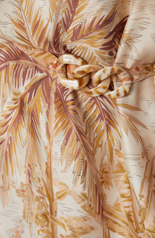 Limited Sarı İpek Karışımlı Elbise