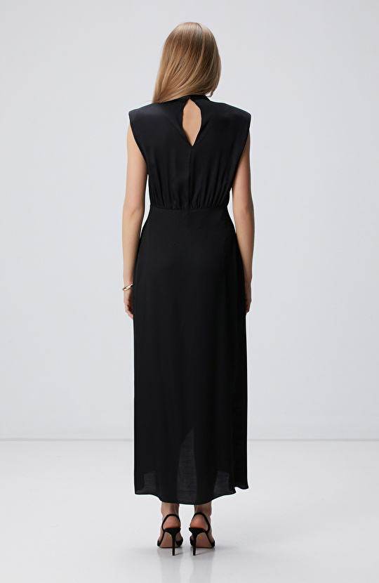 Siyah Midi Boy Elbise