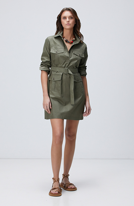 Haki Mini Elbise