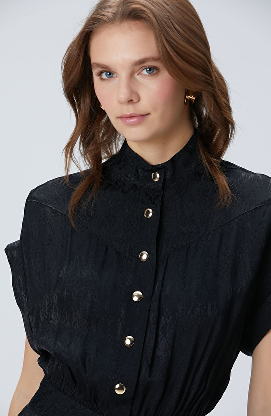 Siyah Jakar Desenli Tulum