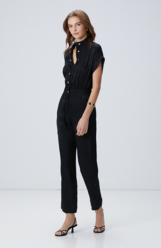 Siyah Jakar Desenli Tulum