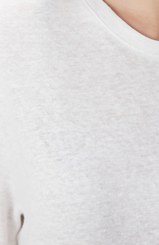 Kırık Beyaz Keten Mix T-shirt