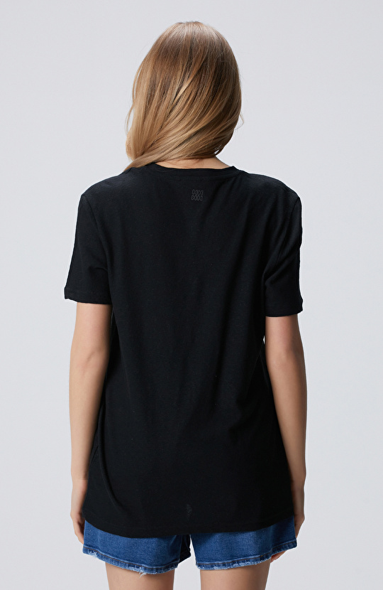 Siyah Keten Mix T-shirt
