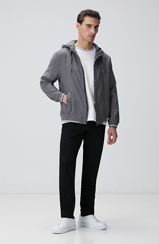 Antrasit Keten Karışım Mont