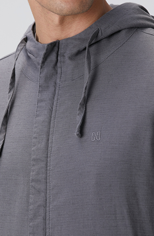 Antrasit Keten Karışım Mont