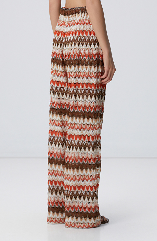 Kırık Beyaz Kahverengi Plaj Pantolonu