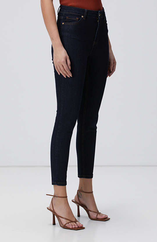 Lacivert Raw Denim Pantolon